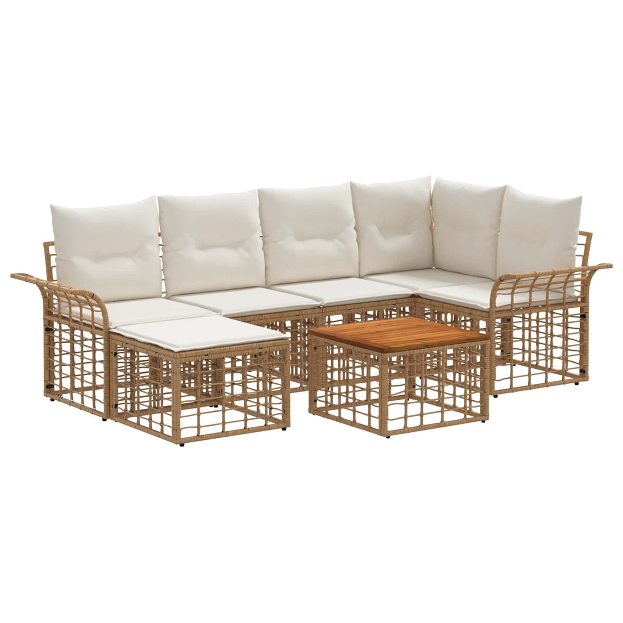 vidaXL Outdoor Sofa Set 6 pcs Black and Dark Grey Polyester