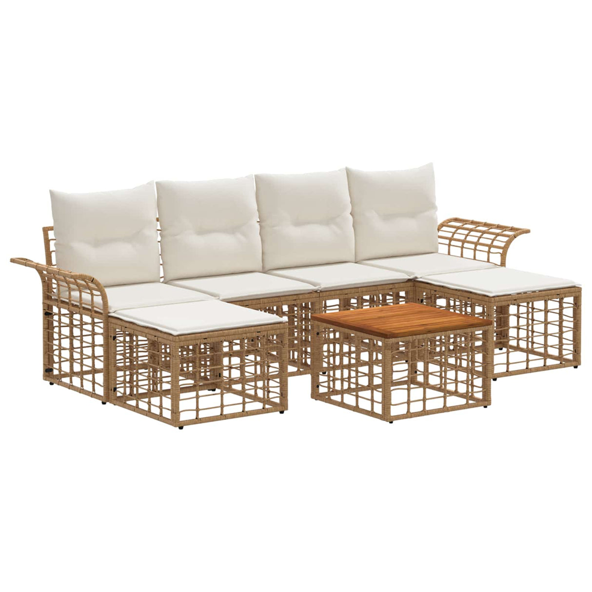 vidaXL Outdoor Sofa Set 6 pcs Black and Dark Grey Polyester