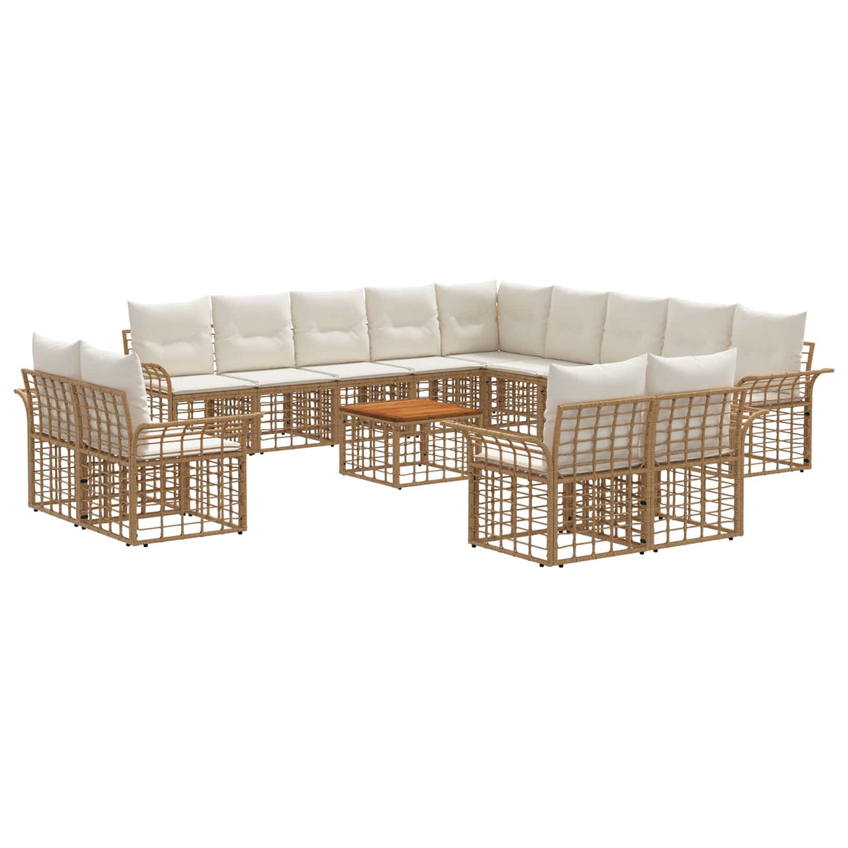 vidaXL Outdoor Sofa Set 13 pcs Black and Dark Grey Polyester