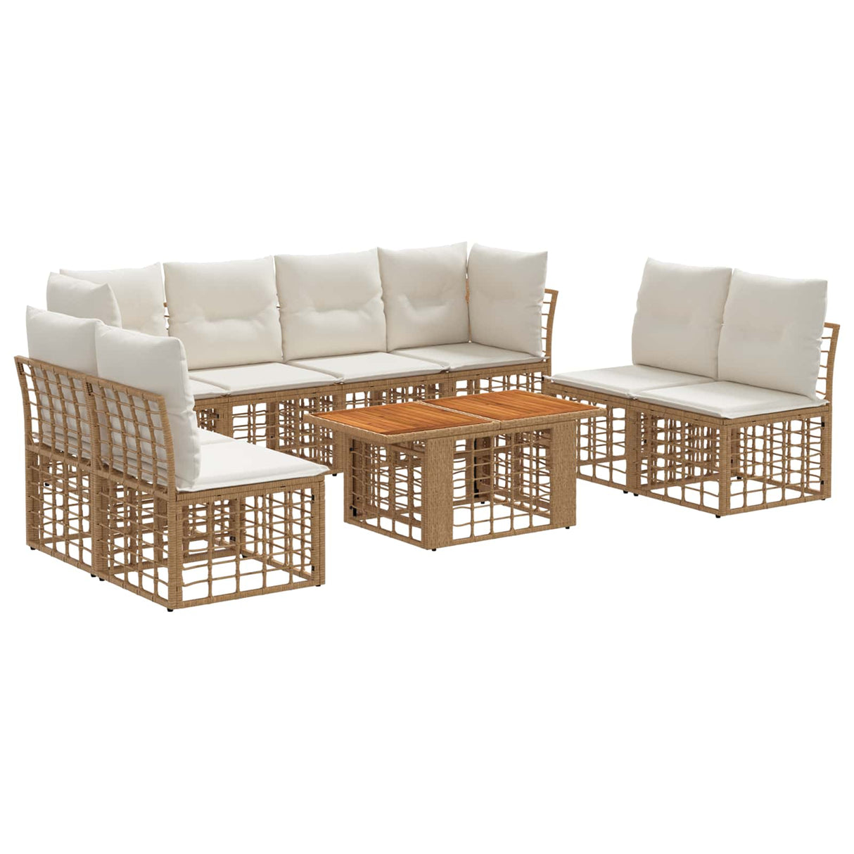 vidaXL Garden Sofa Set 9 pcs Black and Dark Gray poly rattan