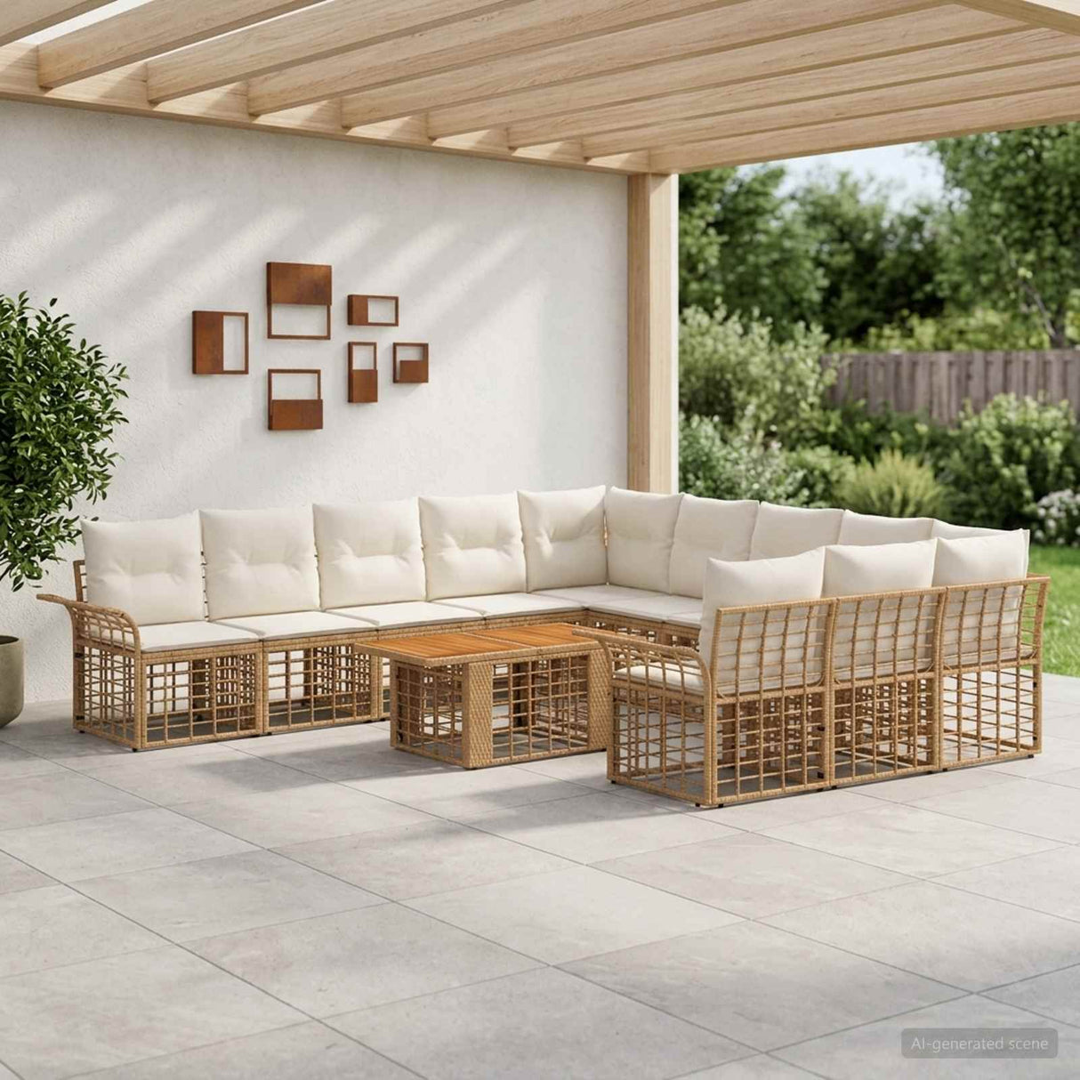 vidaXL Tuinbank Set 12 st Zwart en Donkergrijs poly rattan