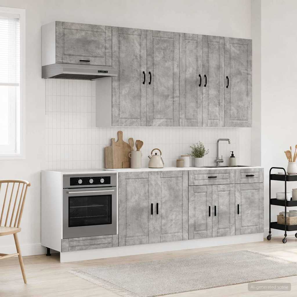 vidaXL Kitchen Set PORTO 8 pcs White Engineered Wood