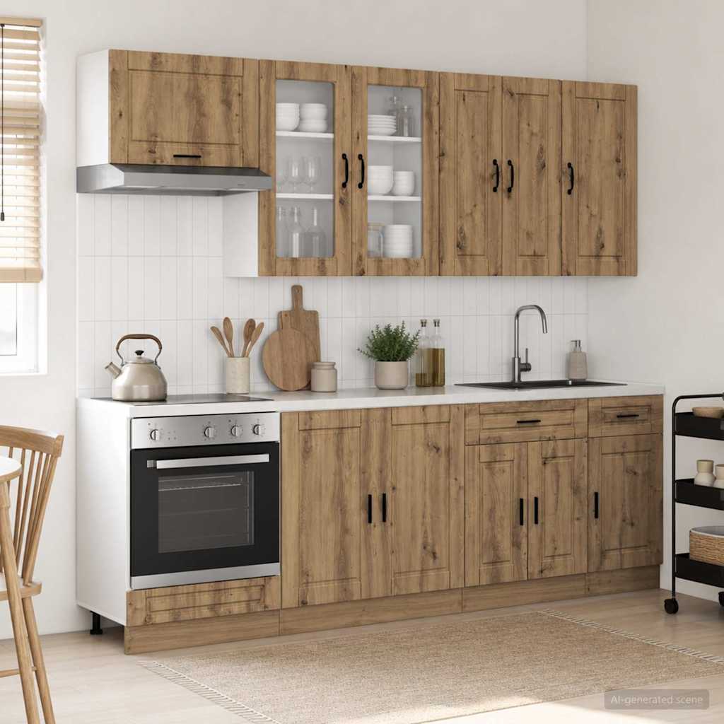 vidaXL Kitchen Set PORTO 8 pcs White Engineered Wood