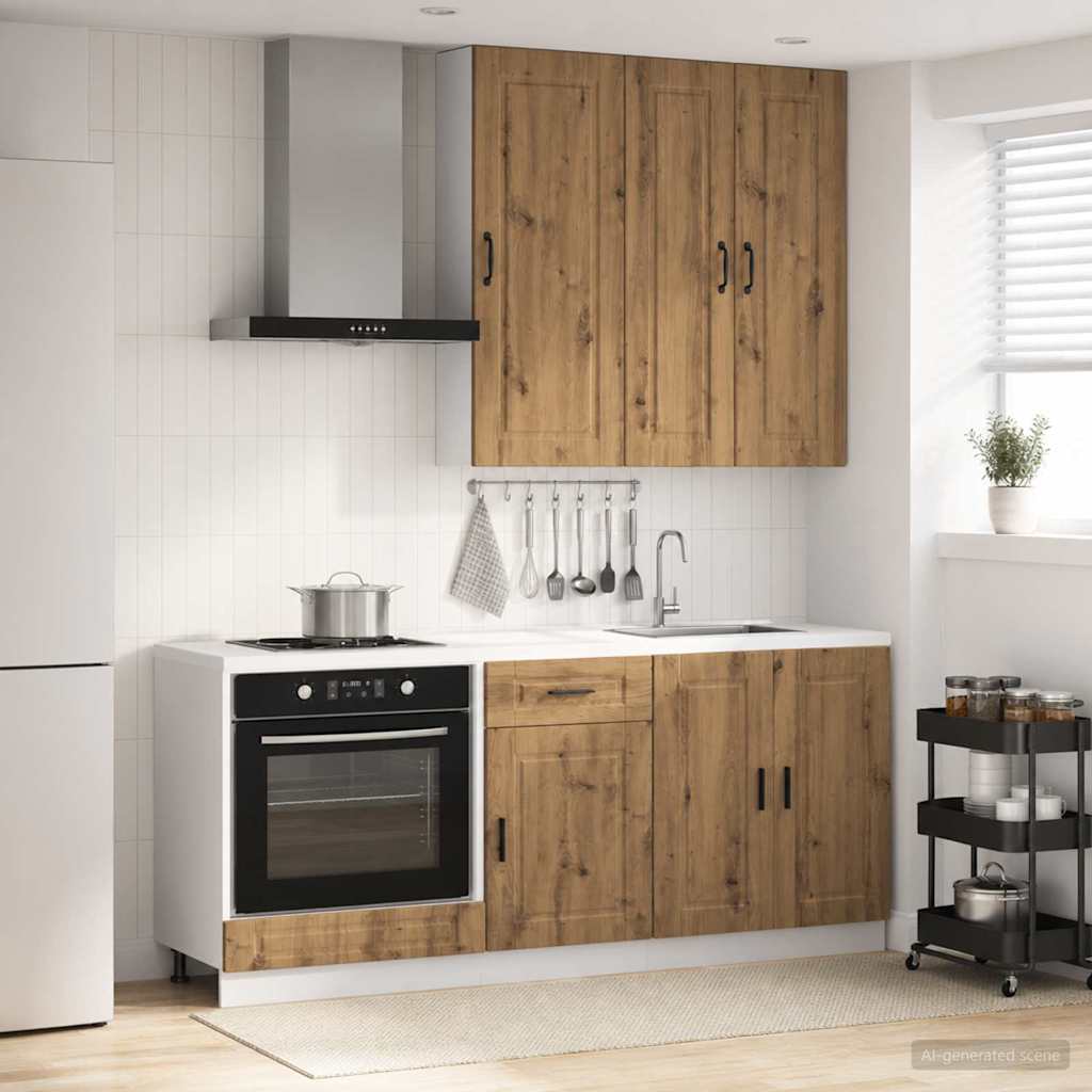 vidaXL Kitchen Block PORTO 5 pcs White Engineered wood