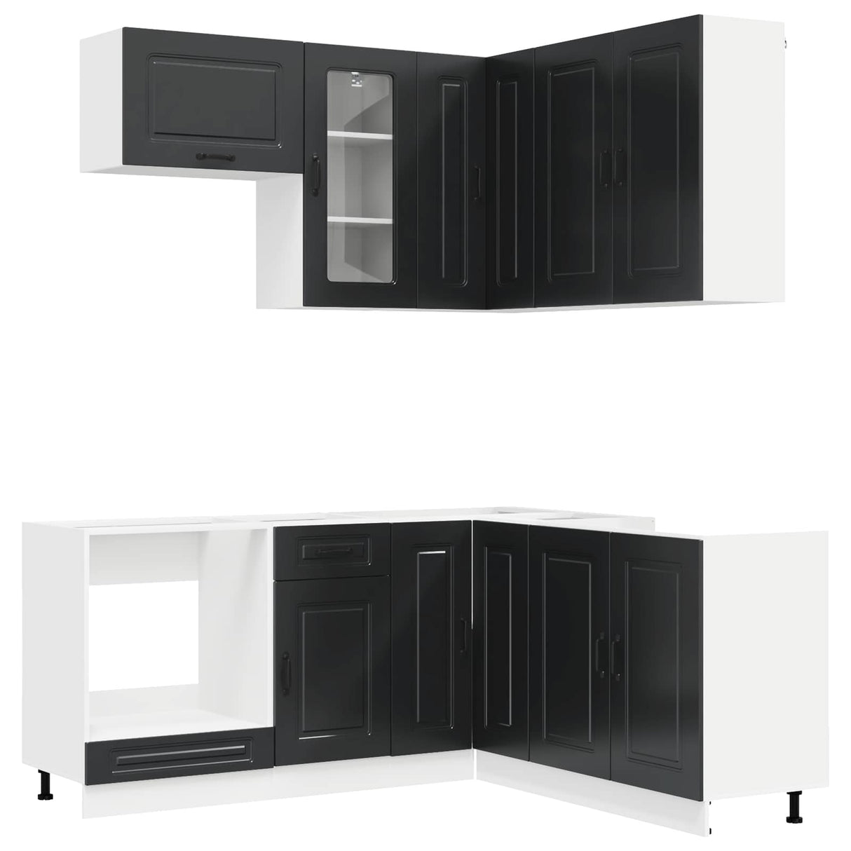 vidaXL Keukenblok KALMAR 8 pcs Wit Bewerkt hout