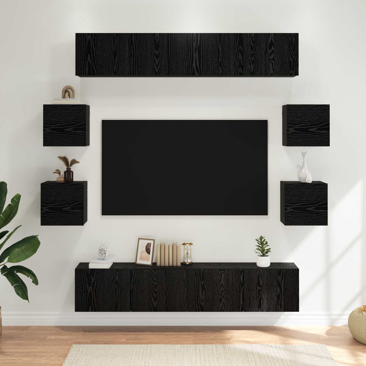 vidaXL 8-Piece TV Cabinet Set Engineered Wood White