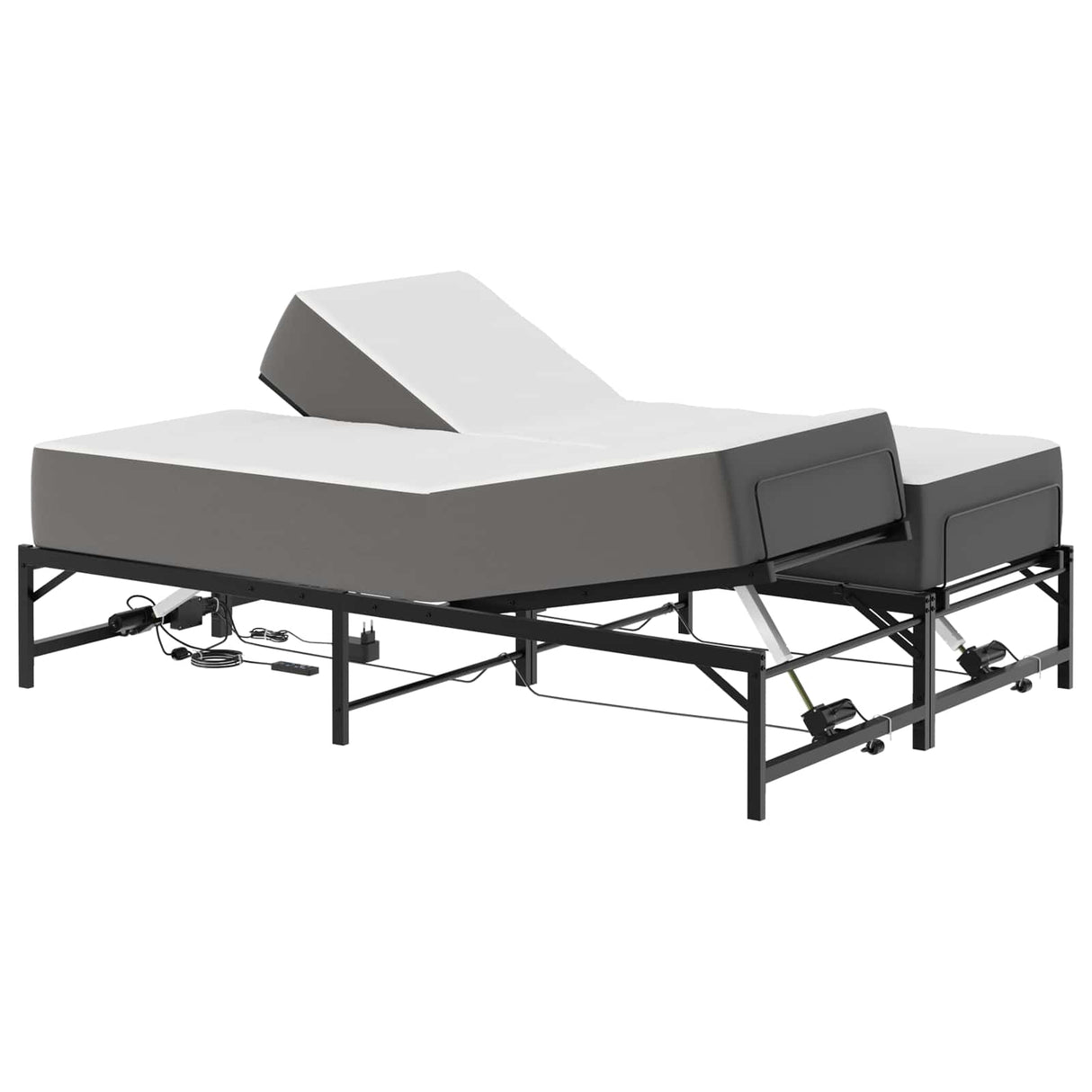 vidaXL Electric Adjustable Bed Frame Black 120 x 190 cm Steel