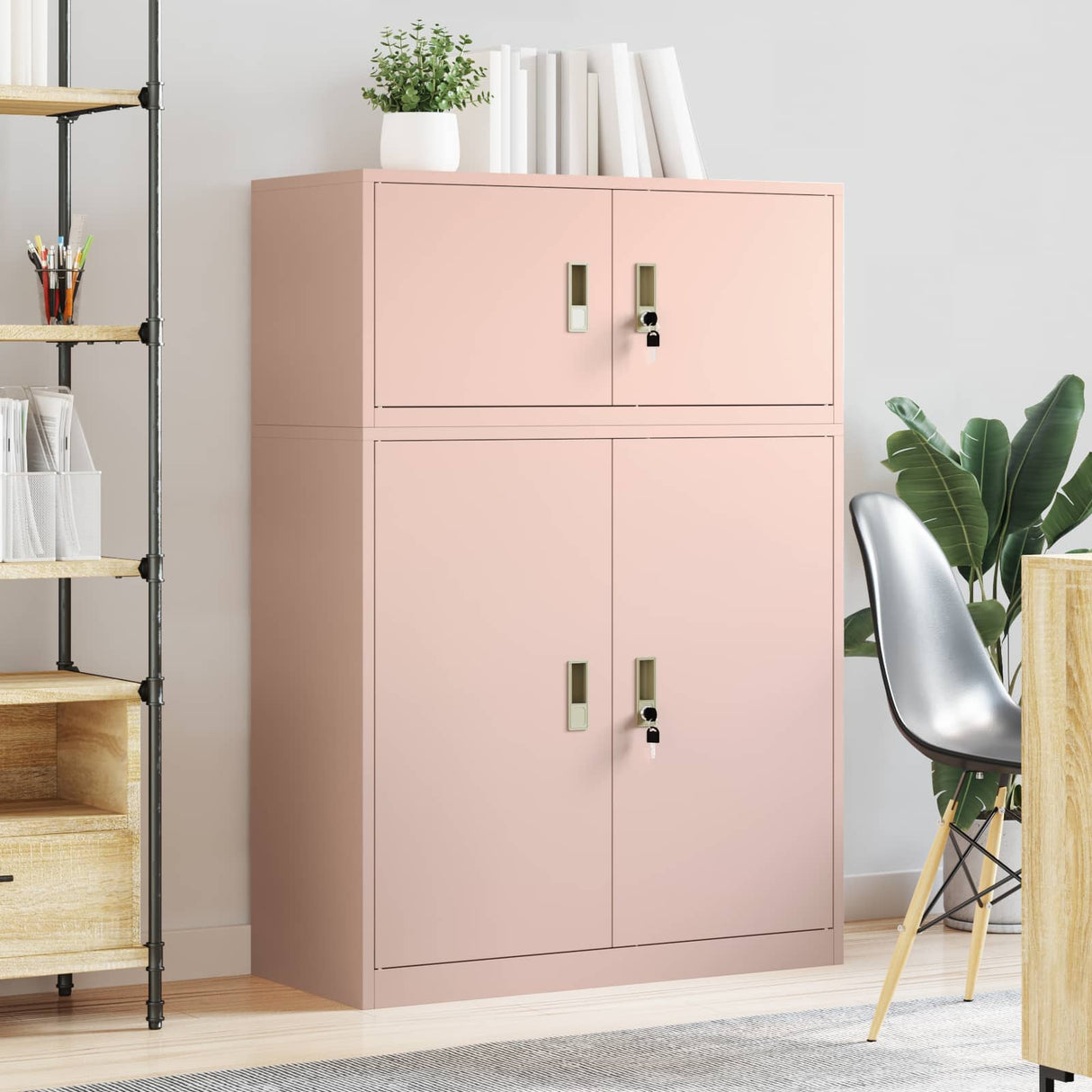 vidaXL Opbergkast 2 st Zwart 90 x 40 x 130 cm Staal Vergrendelbaar