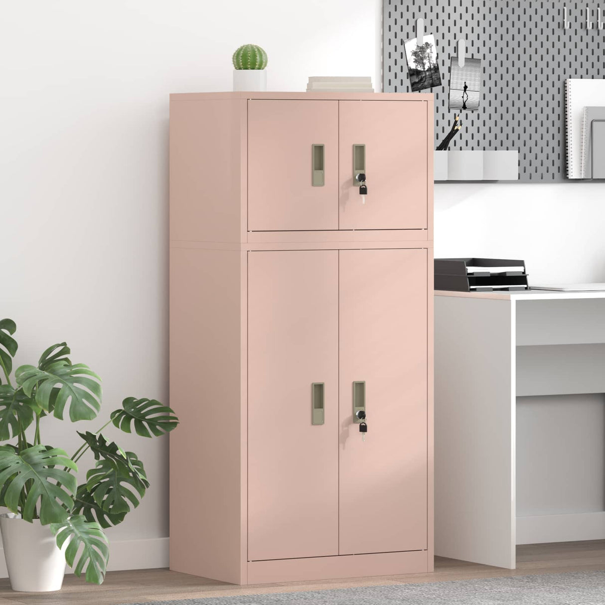 vidaXL Opbergkast 2 st Zwart 90 x 40 x 130 cm Staal Vergrendelbaar