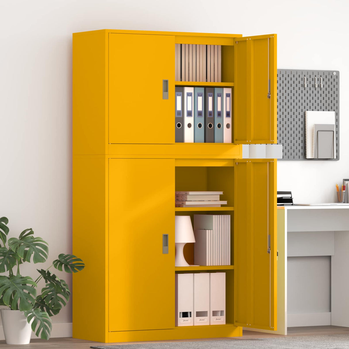 vidaXL Storage Cabinet 2 pcs Pink 90 x 40 x 160 cm Steel Lockable
