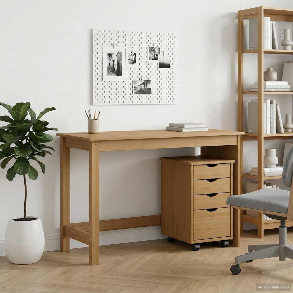vidaXL Bureau kast set 2 st HoningBruin Massief grenenhout