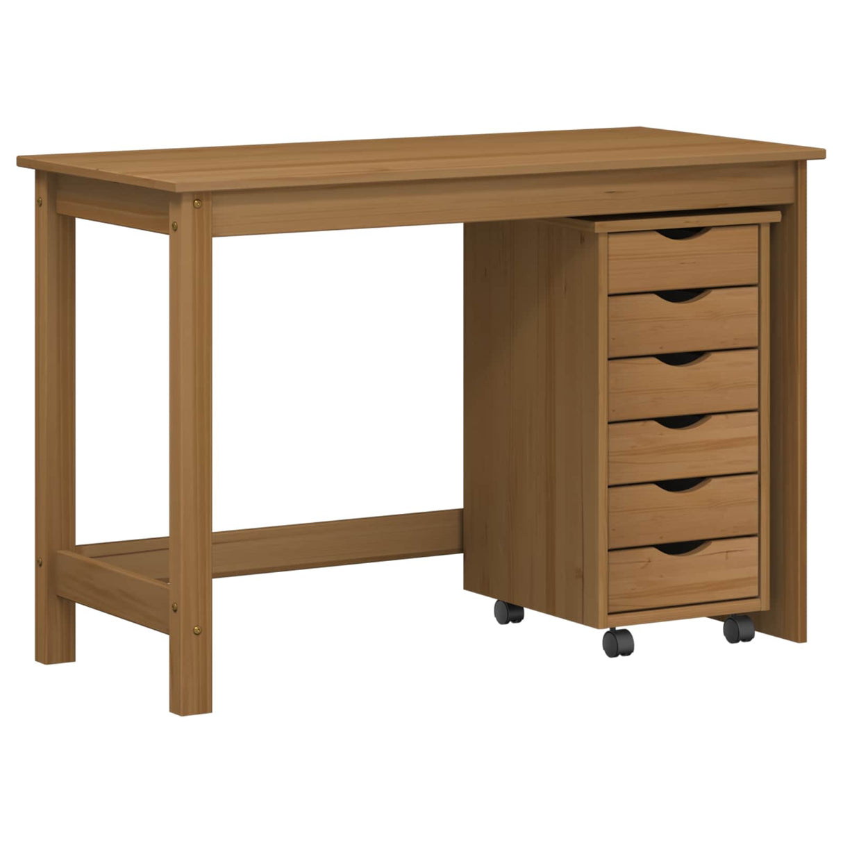 vidaXL Bureau en rolkast set MOSS 2 pcs HoningBruin