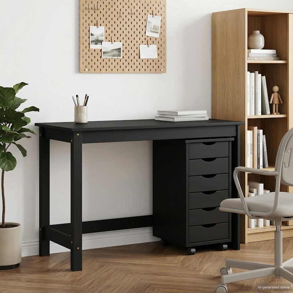 vidaXL Bureau en rolkast set MOSS 2 pcs HoningBruin