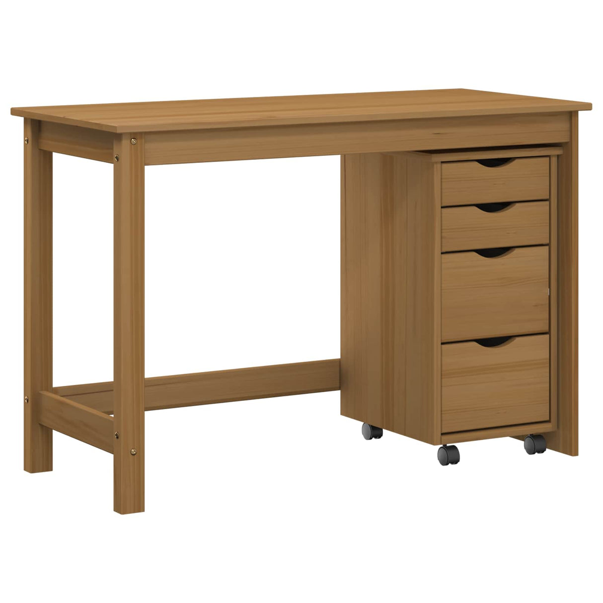 vidaXL Bureau en rolkast set MOSS 2 pcs HoningBruin