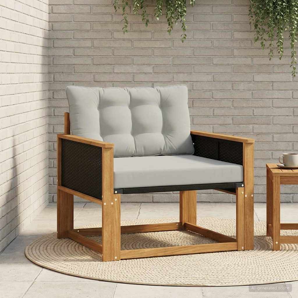 vidaXL Buiten bank set Massief Acaciahout en Textilene Naturel