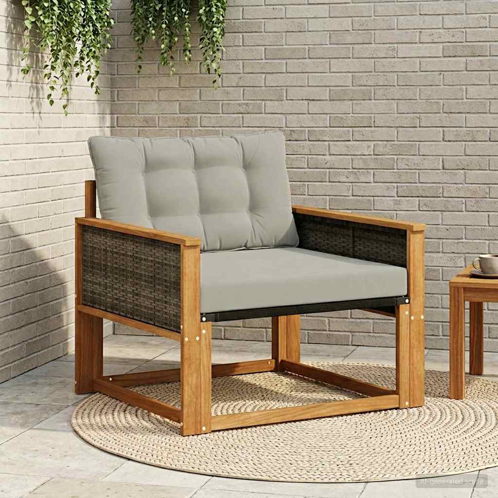 vidaXL Buiten bank set Massief Acaciahout en Textilene Naturel