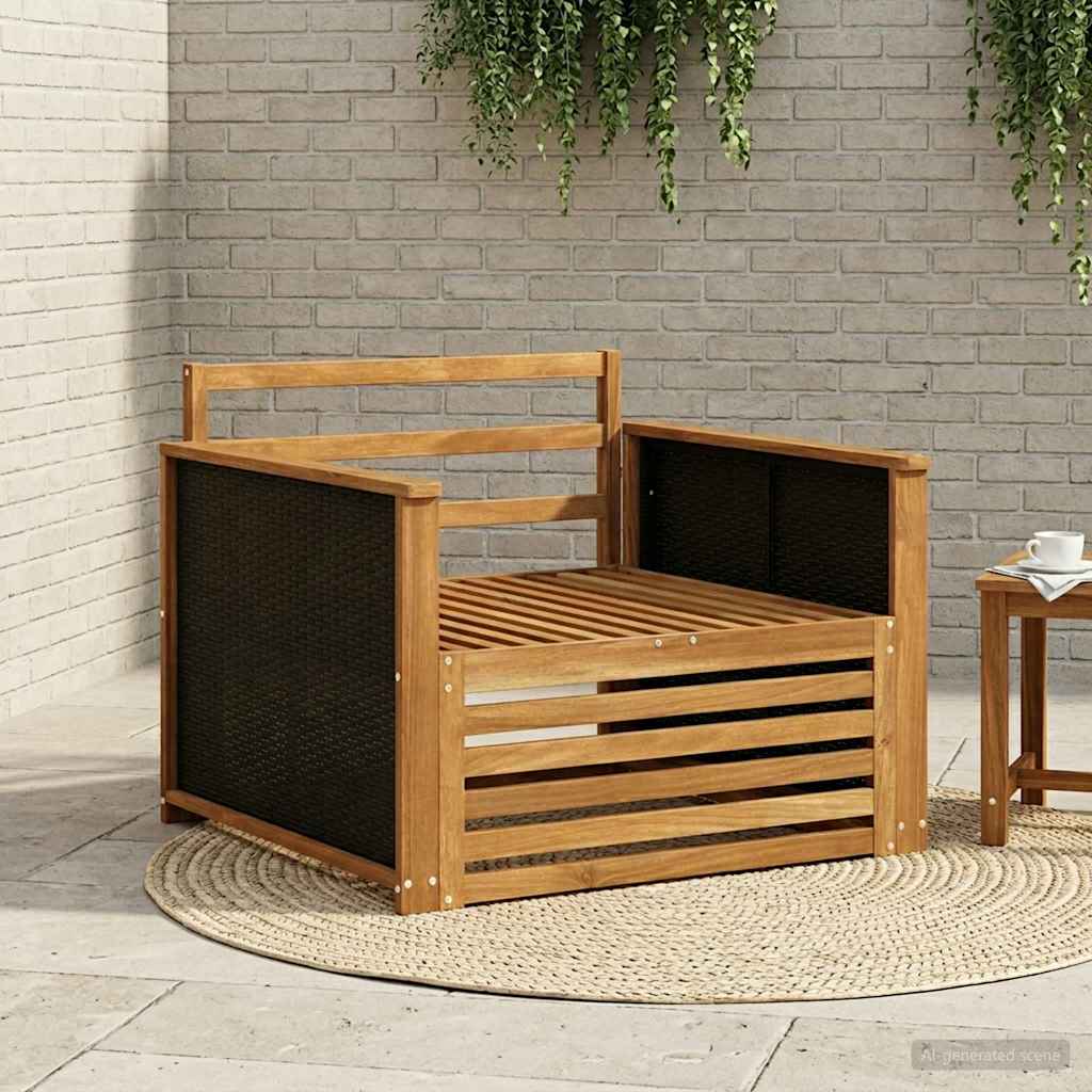 vidaXL Buiten bank set Massief Acacia Hout en Polyester Naturel