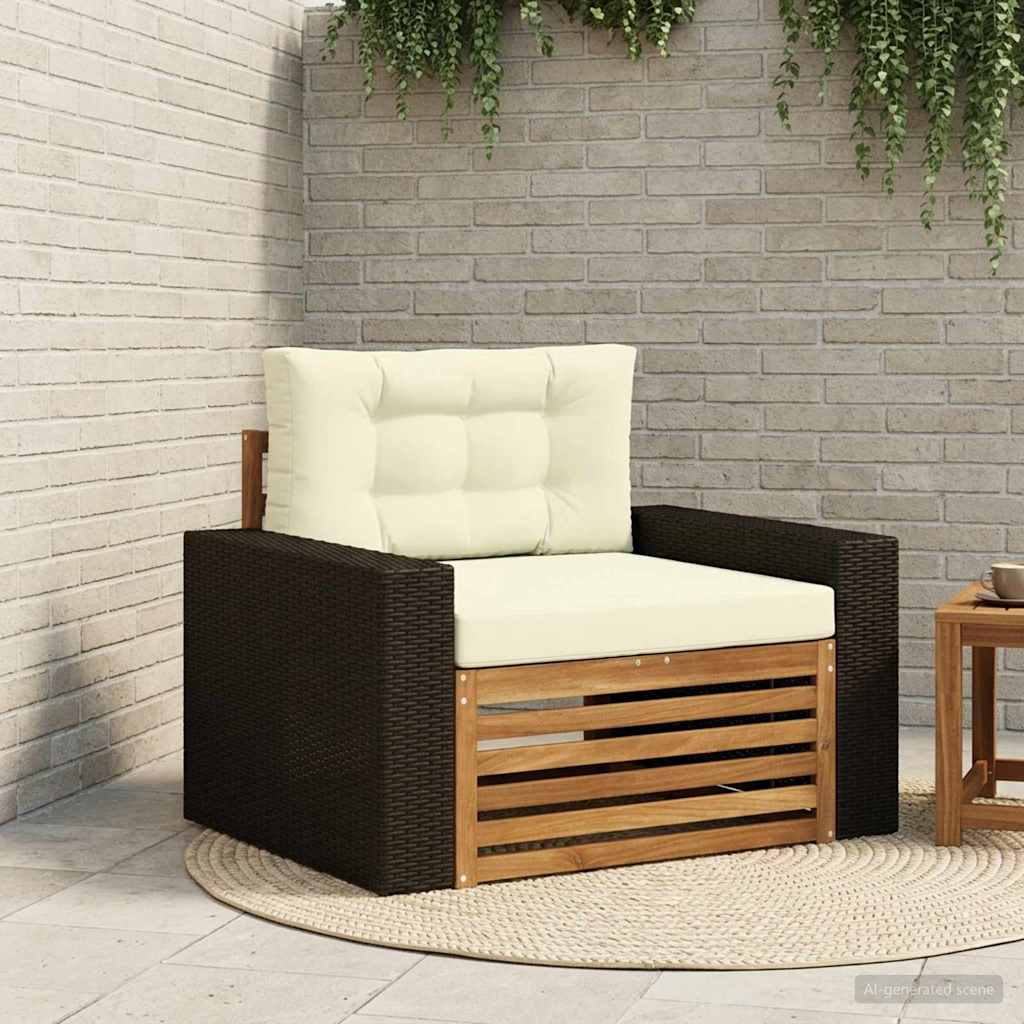 vidaXL Buiten bank set Massief Acacia Hout en Polyester Naturel