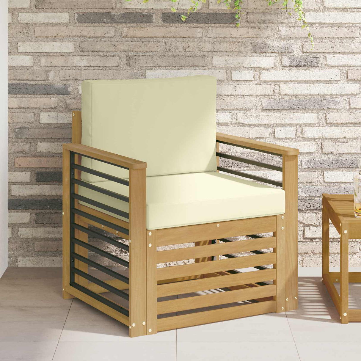 vidaXL Outdoor Sofa Solid Acacia Wood Natural