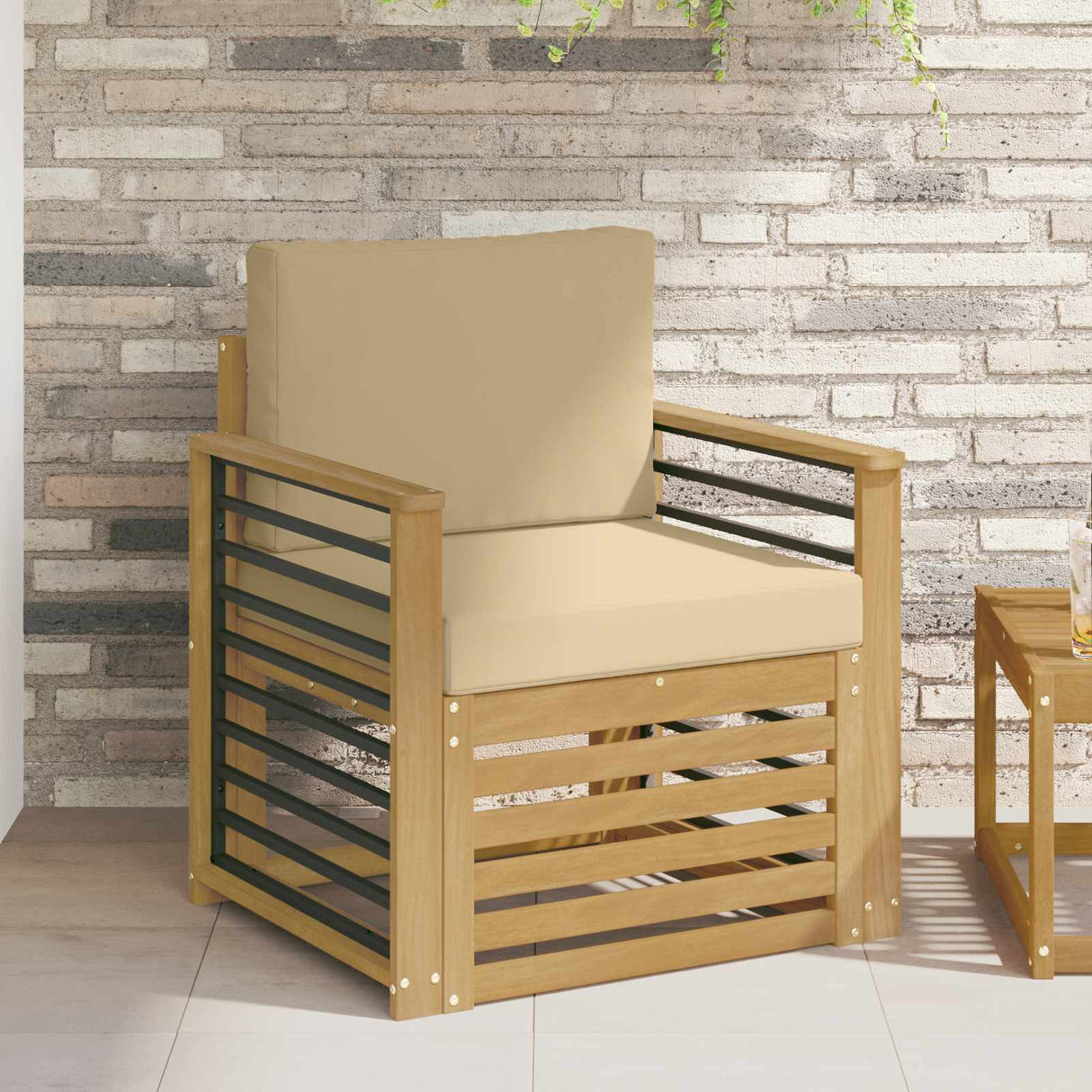 vidaXL Outdoor Sofa Solid Acacia Wood Natural