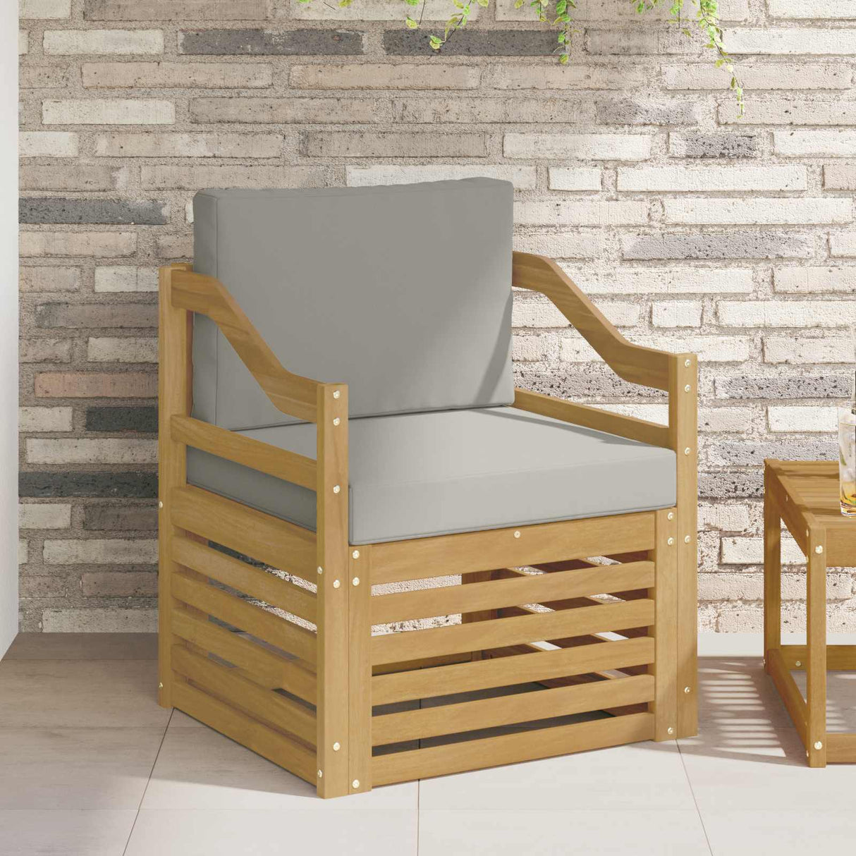 vidaXL Outdoor Sofa Solid Acacia Wood Natural