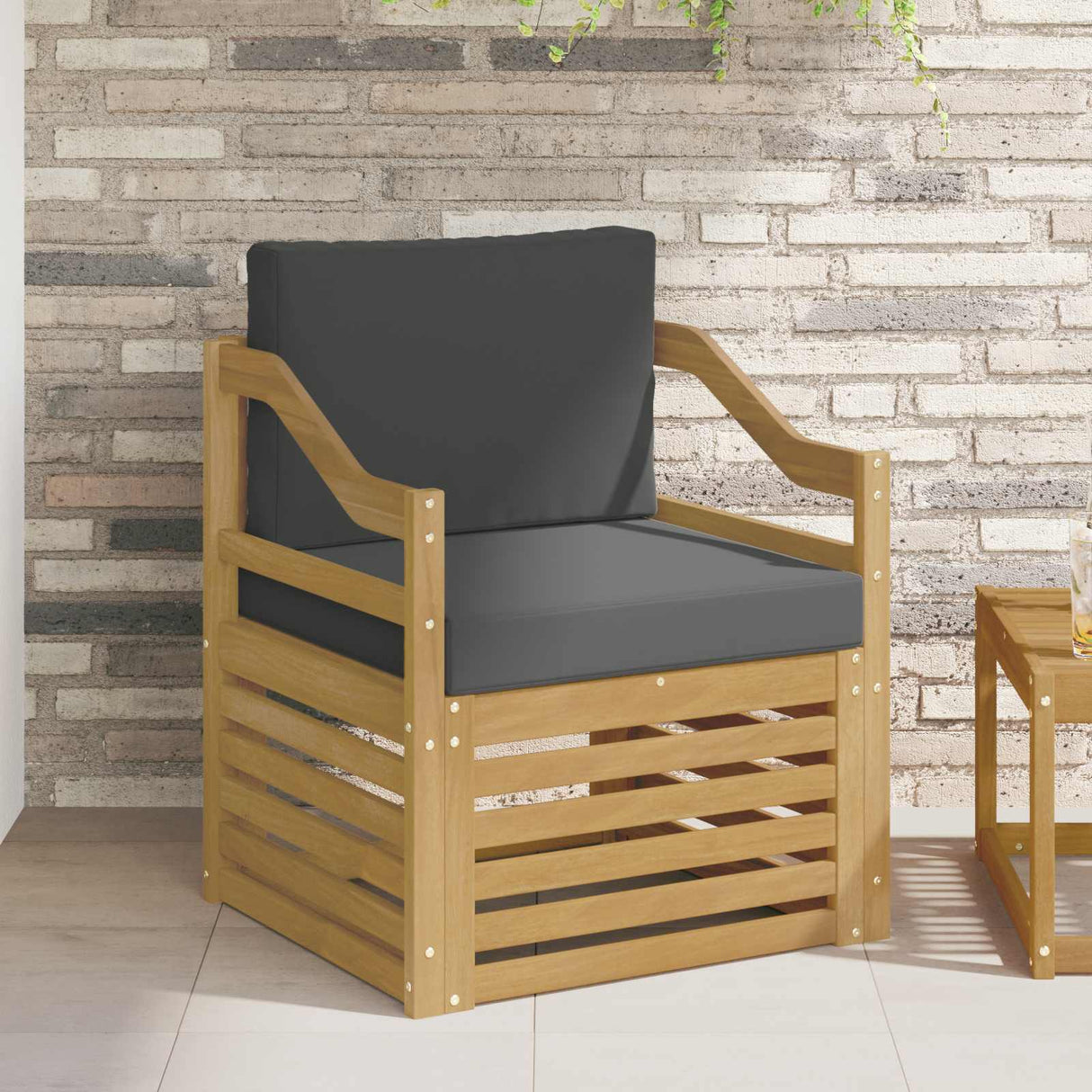 vidaXL Outdoor Sofa Solid Acacia Wood Natural