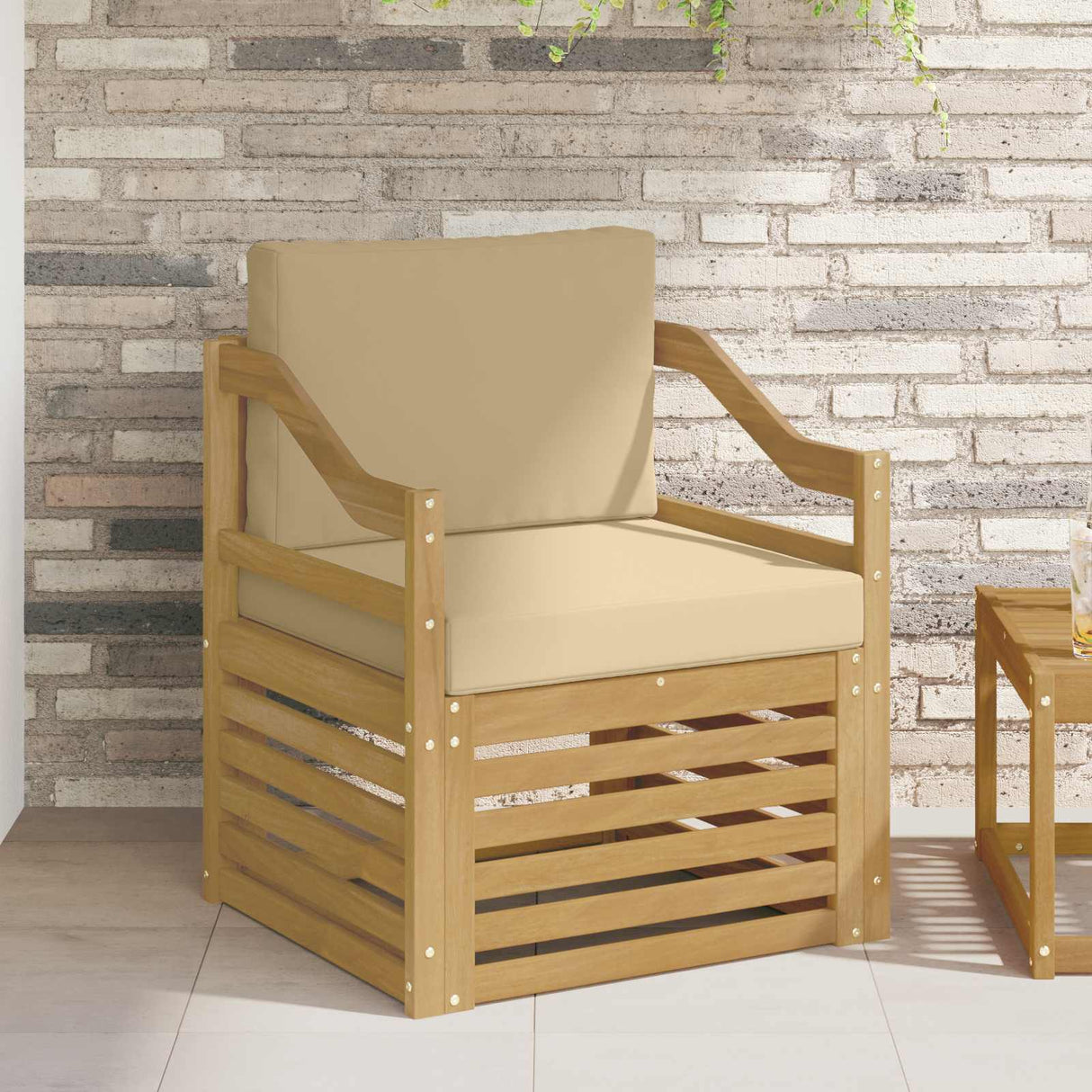 vidaXL Outdoor Sofa Solid Acacia Wood Natural