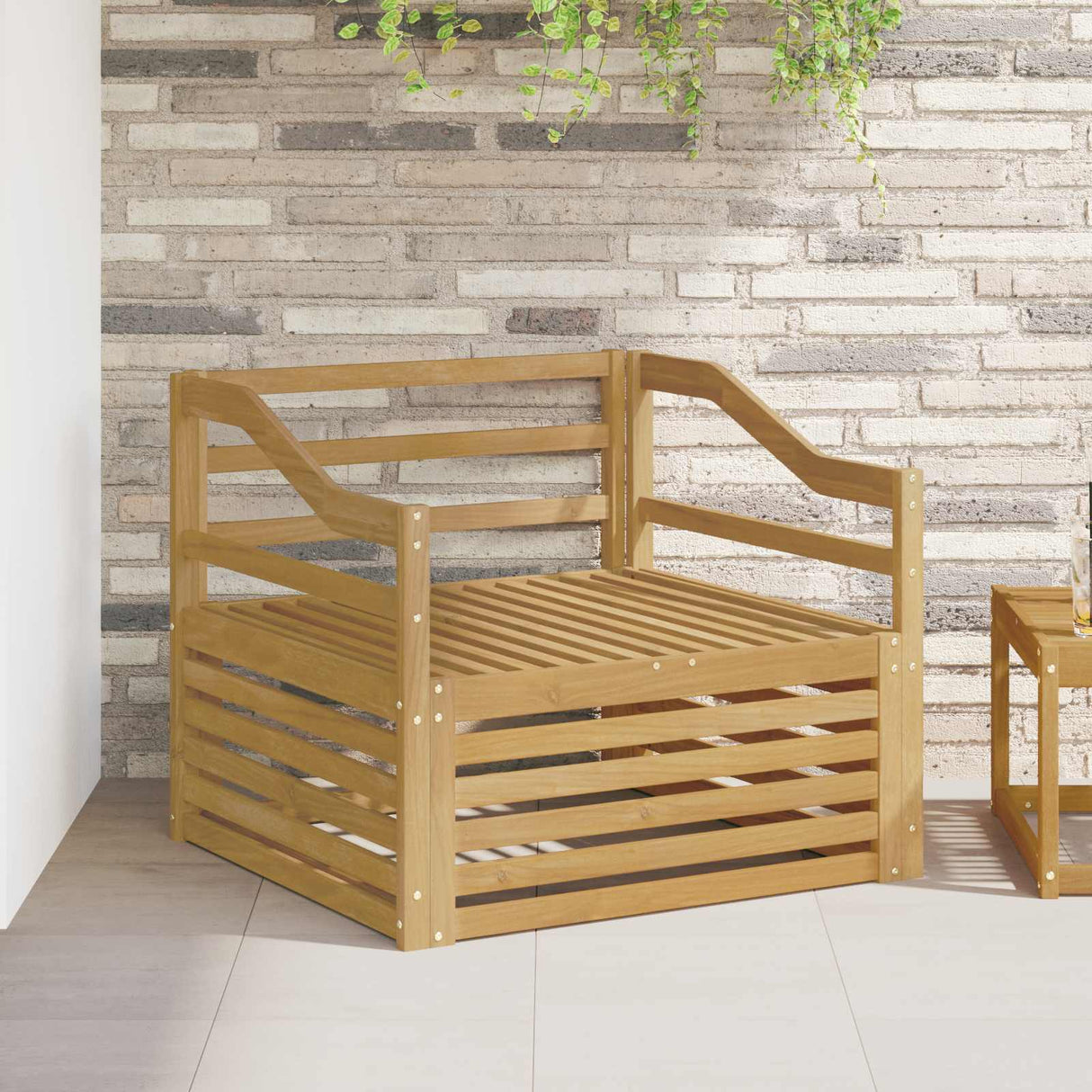 vidaXL Buiten bank set Massief Acacia Hout en Polyester Naturel