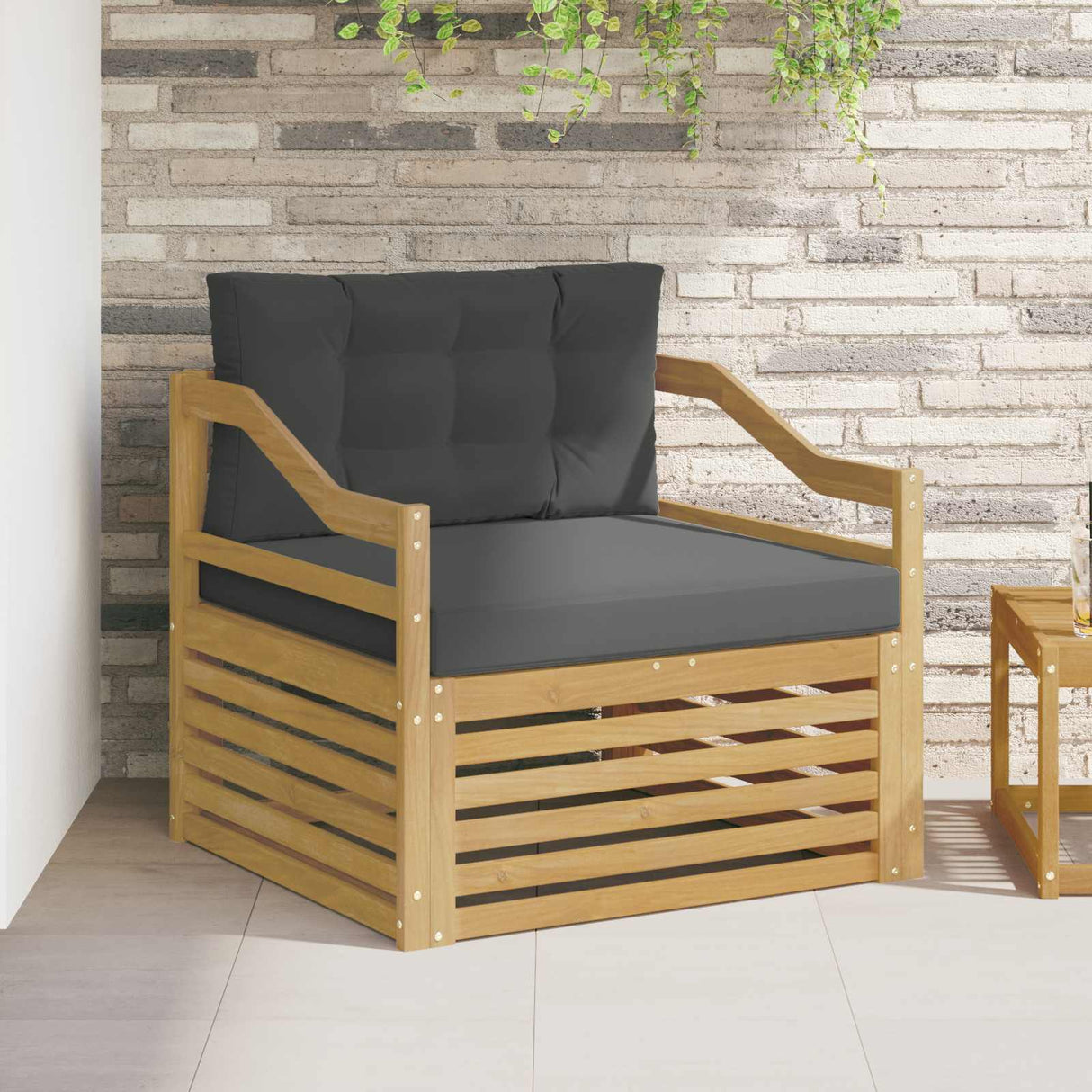 vidaXL Buiten bank set Massief Acacia Hout en Polyester Naturel