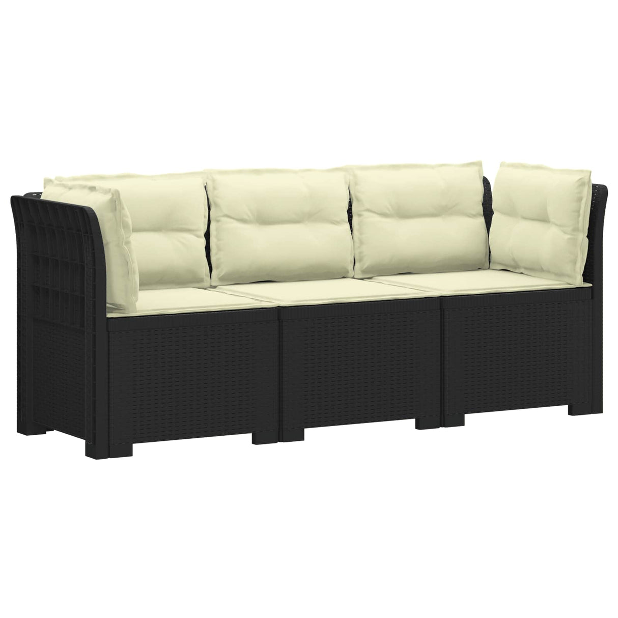 vidaXL 3-Zits Tuinbank Rattan Look PP Antraciet