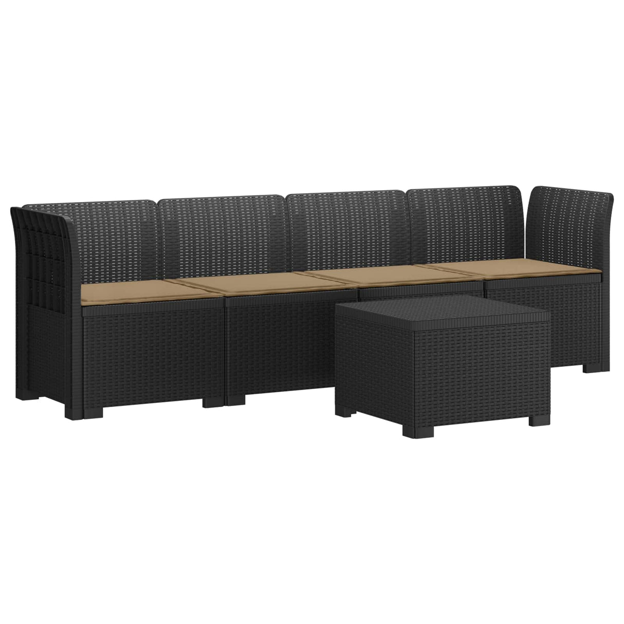 vidaXL 4-Zits Tuin Sofa Rieten Look PP Antraciet