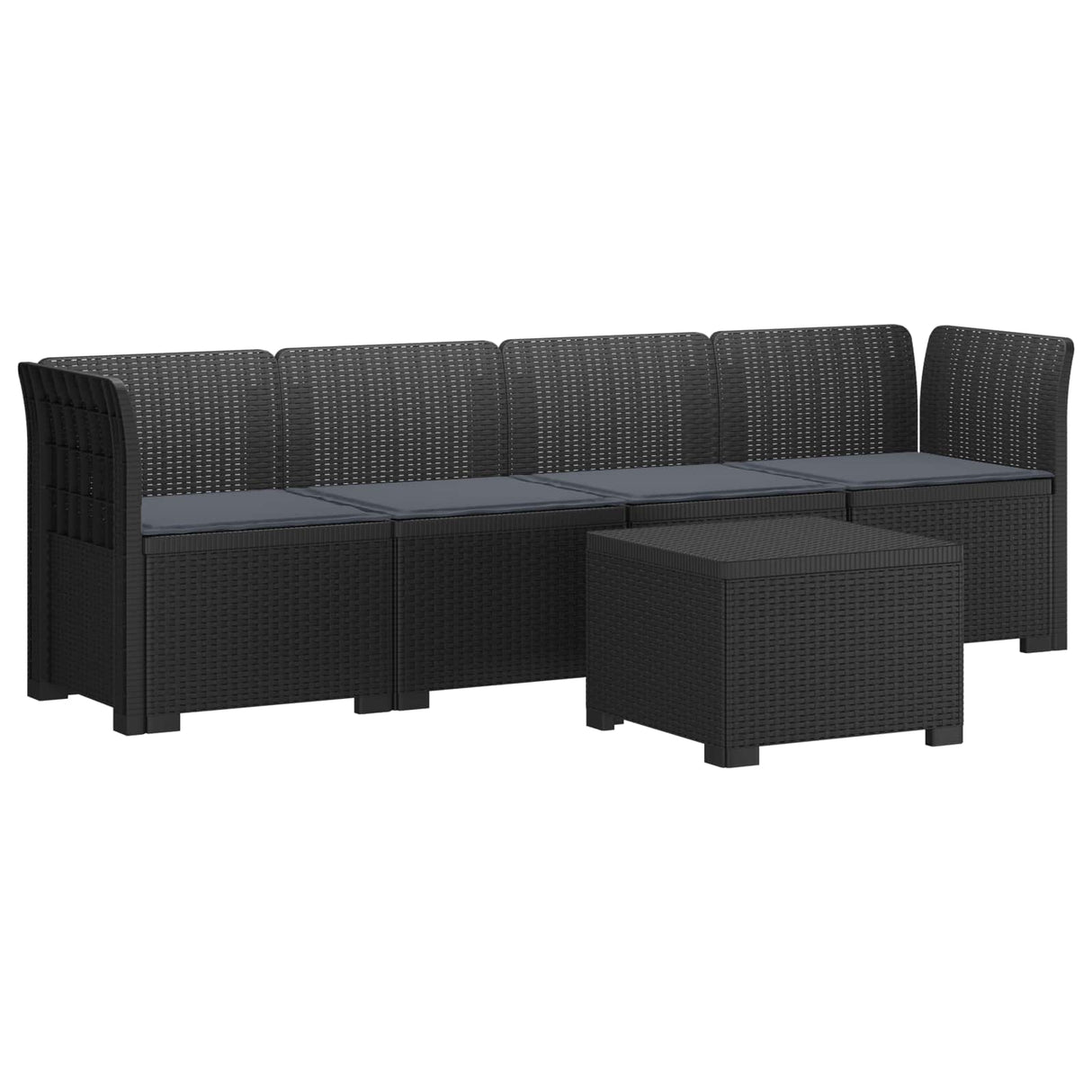 vidaXL 4-Zits Tuin Sofa Rieten Look PP Antraciet