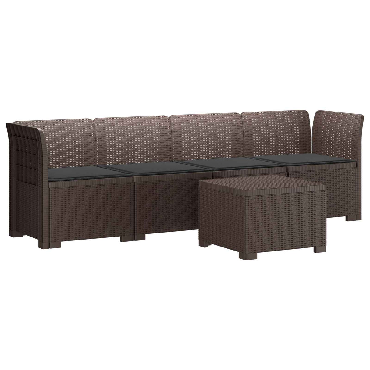 vidaXL 4-Zits Tuin Sofa Rieten Look PP Antraciet
