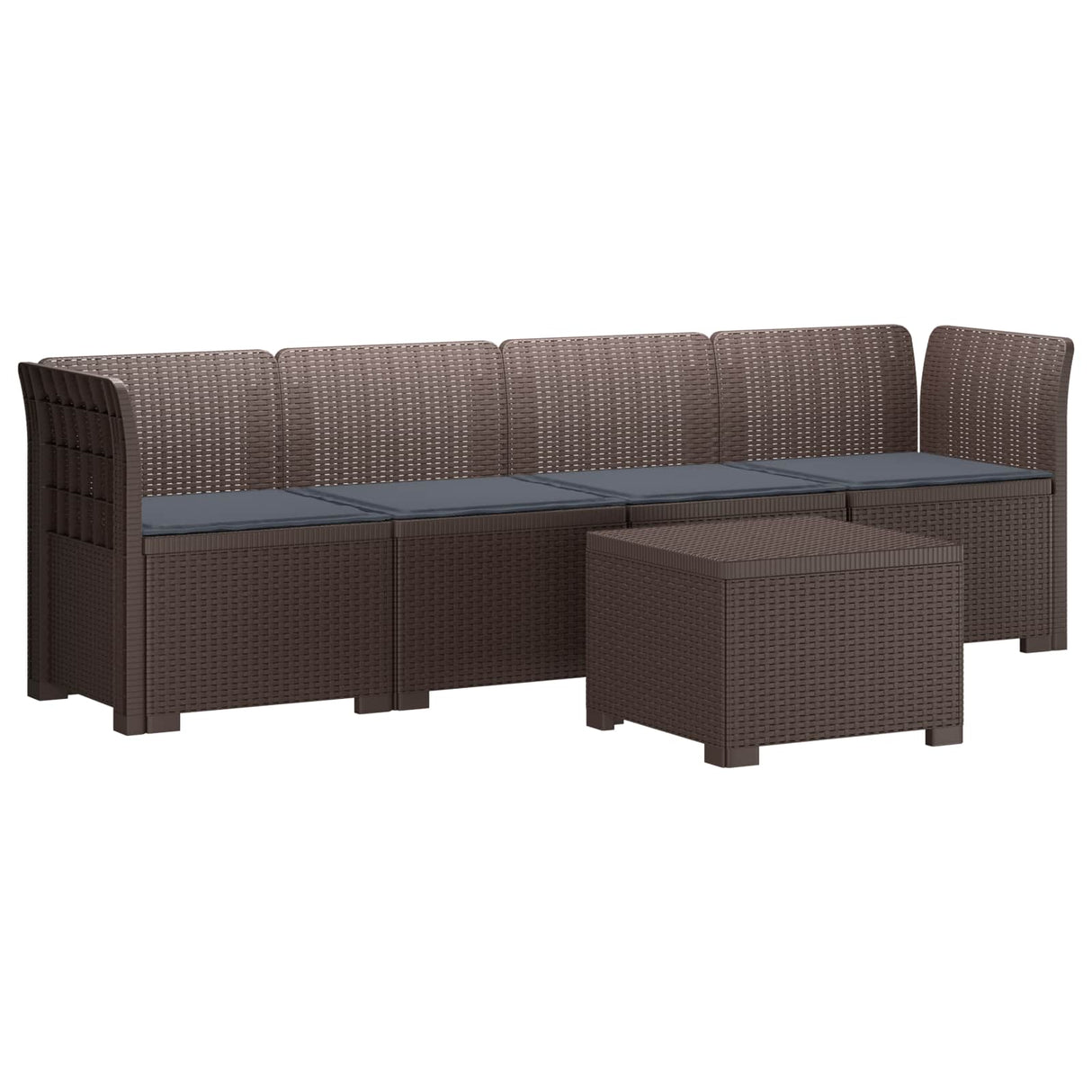 vidaXL 4-Zits Tuin Sofa Rieten Look PP Antraciet