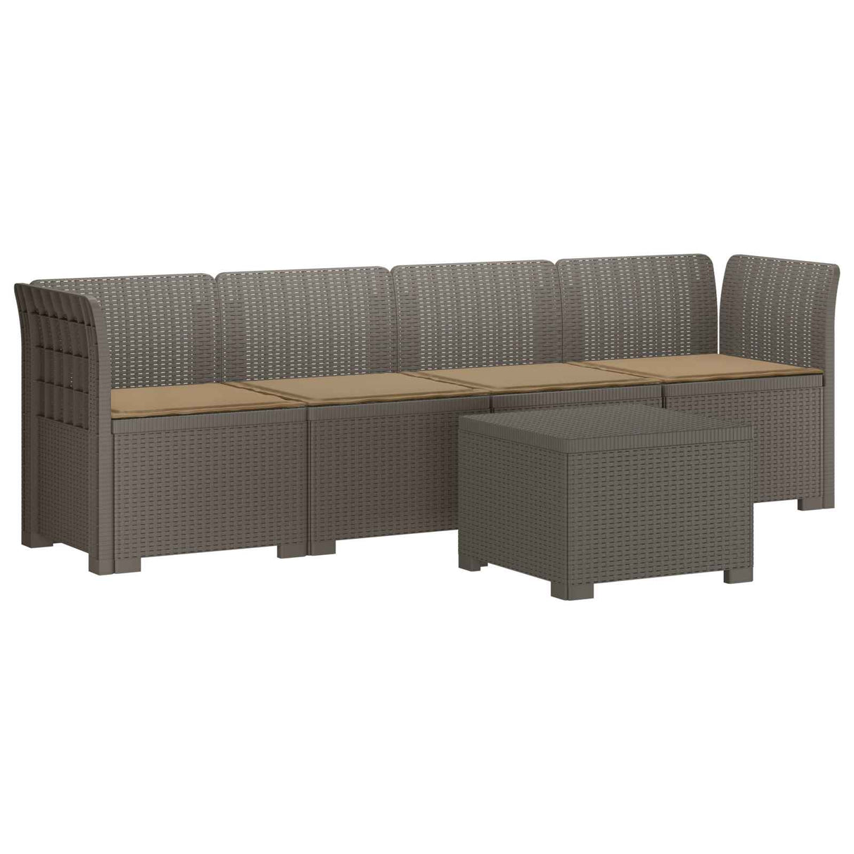 vidaXL 4-Zits Tuin Sofa Rieten Look PP Antraciet