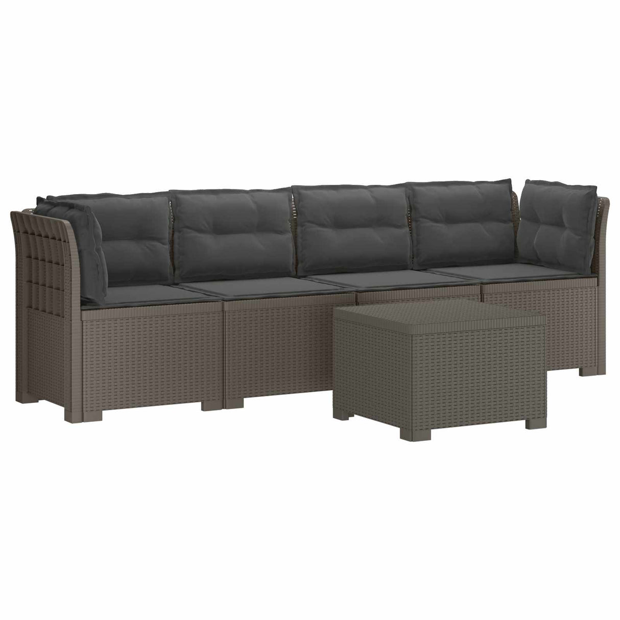 vidaXL 4-Zits Tuin Sofa Rieten Look PP Antraciet