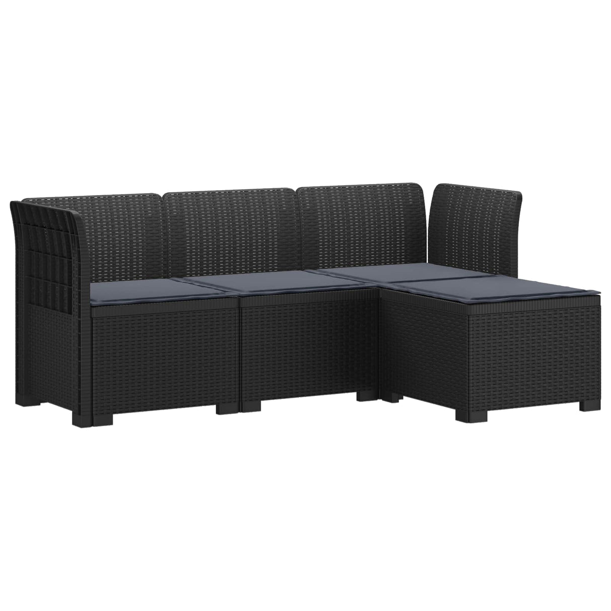 vidaXL 4-Seater Garden Sofa Rattan Look PP Anthracite