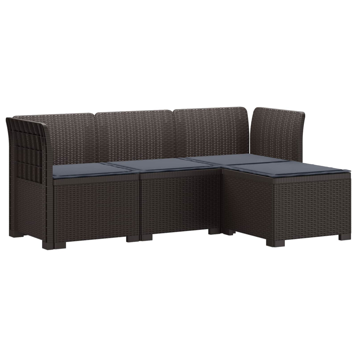 vidaXL 4-Seater Garden Sofa Rattan Look PP Anthracite