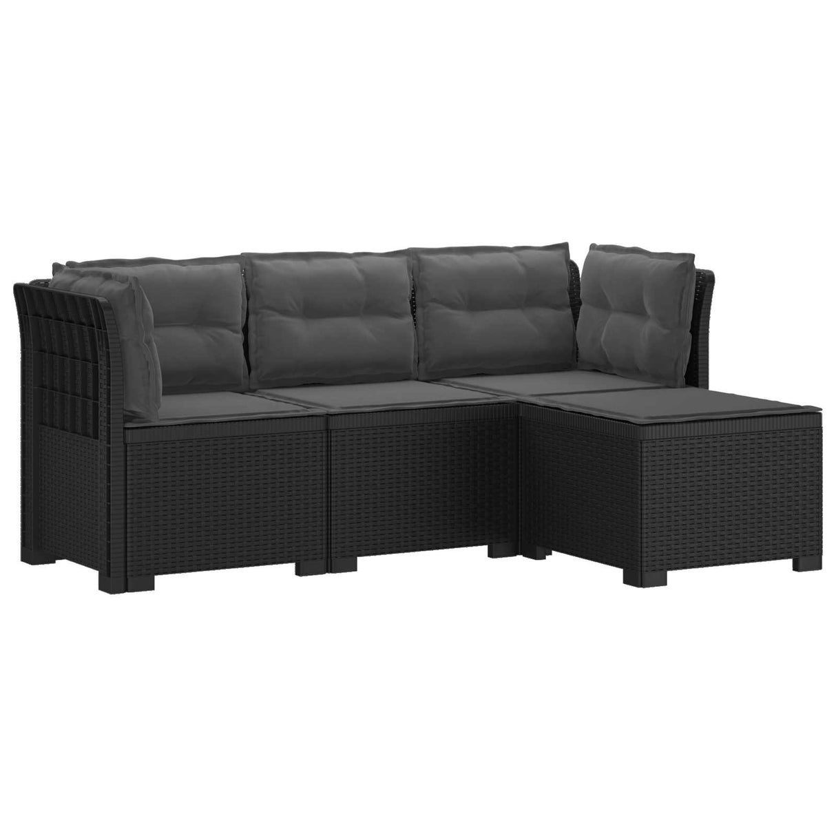 vidaXL 4-Seater Garden Sofa Rattan Look PP Anthracite