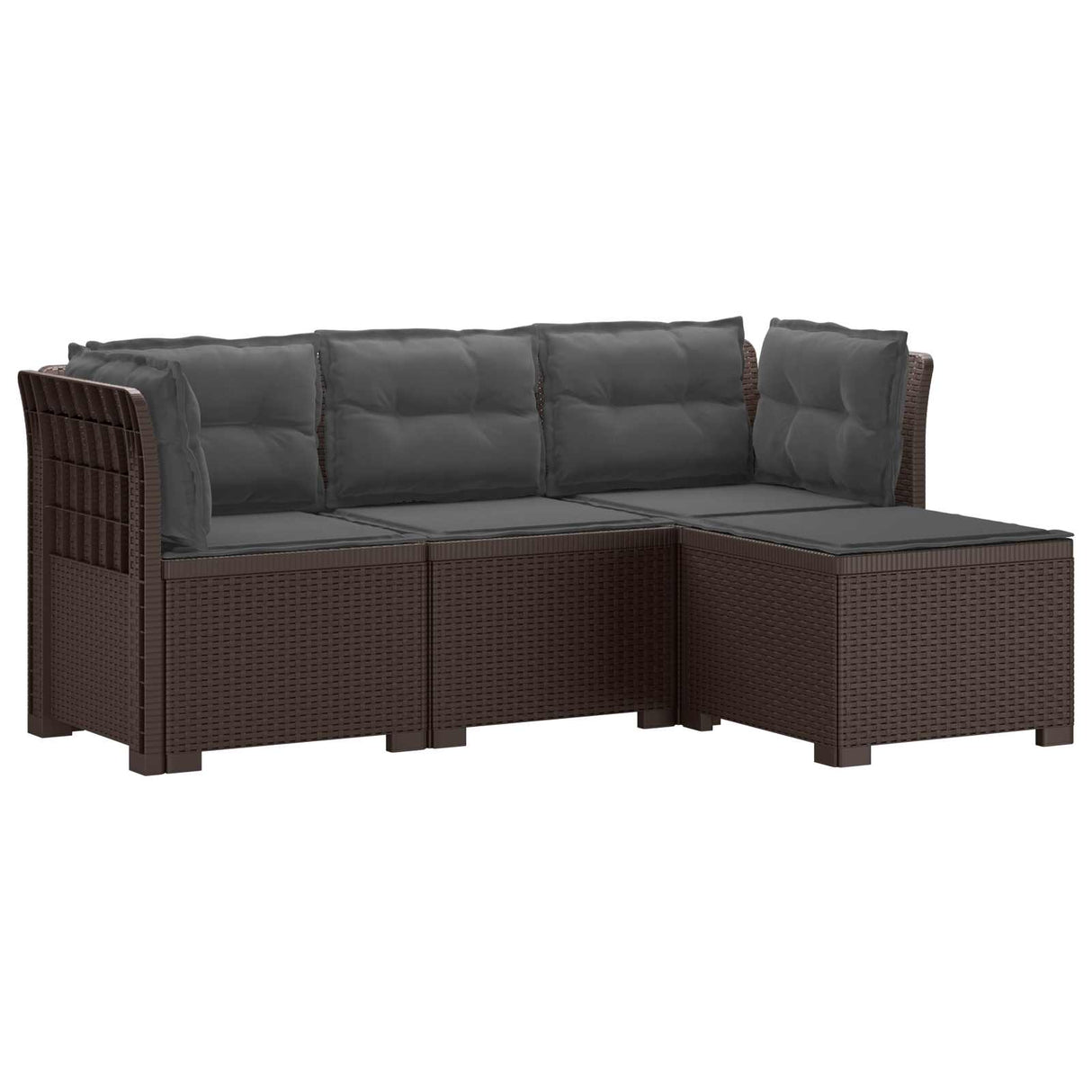 vidaXL 4-Seater Garden Sofa Rattan Look PP Anthracite