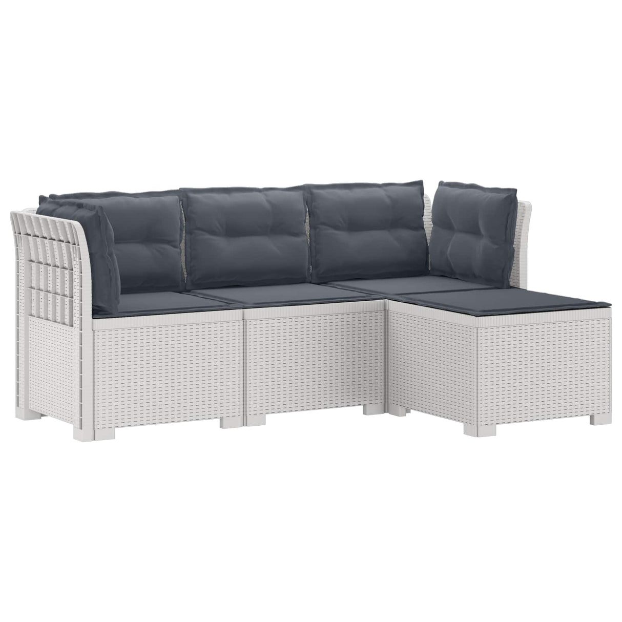 vidaXL 4-Seater Garden Sofa Rattan Look PP Anthracite