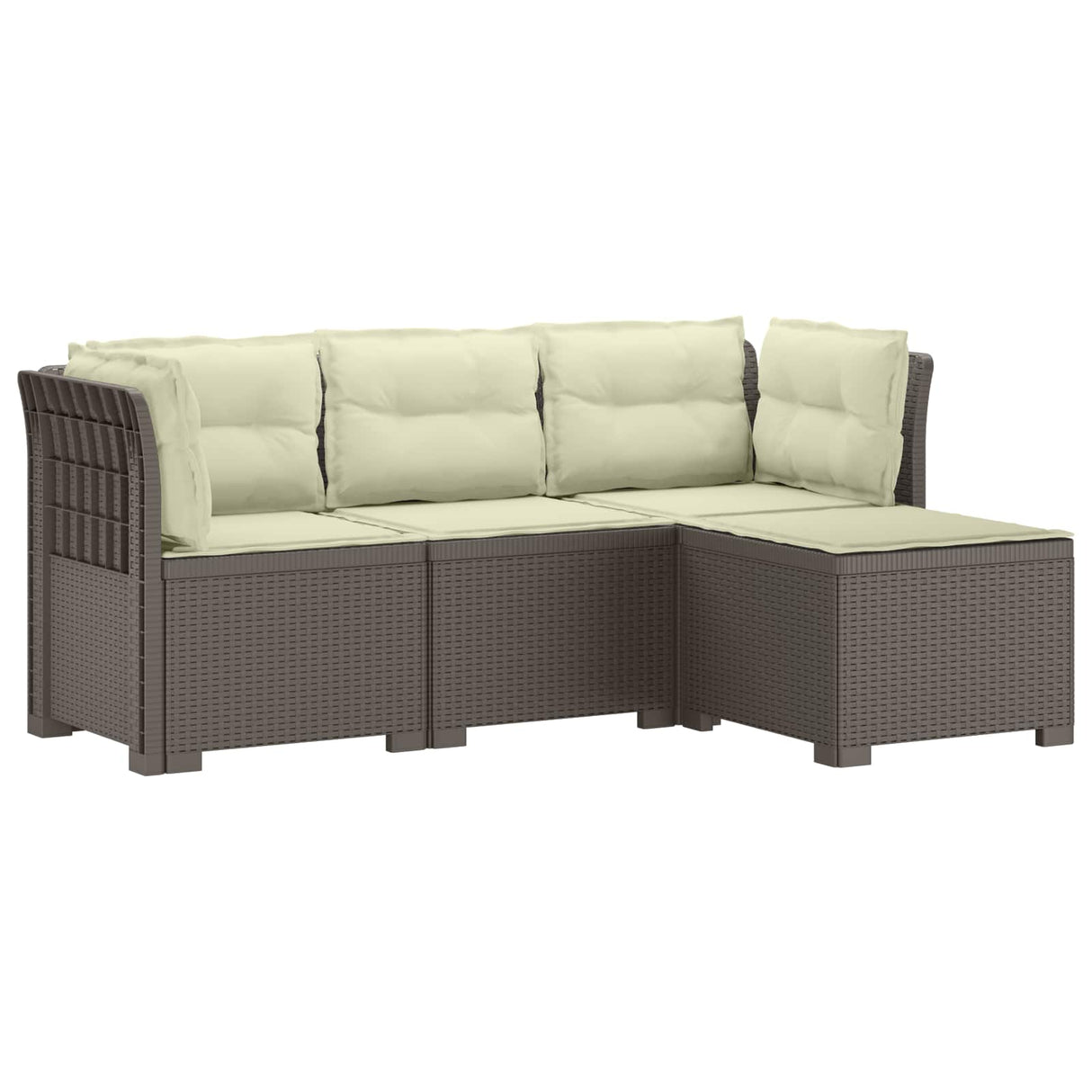 vidaXL 4-Seater Garden Sofa Rattan Look PP Anthracite
