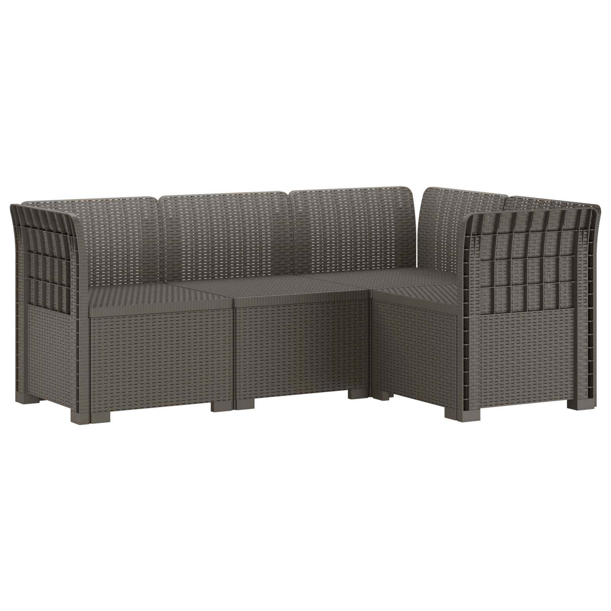 vidaXL 4-Seater Garden Sofa Rattan Look PP Anthracite