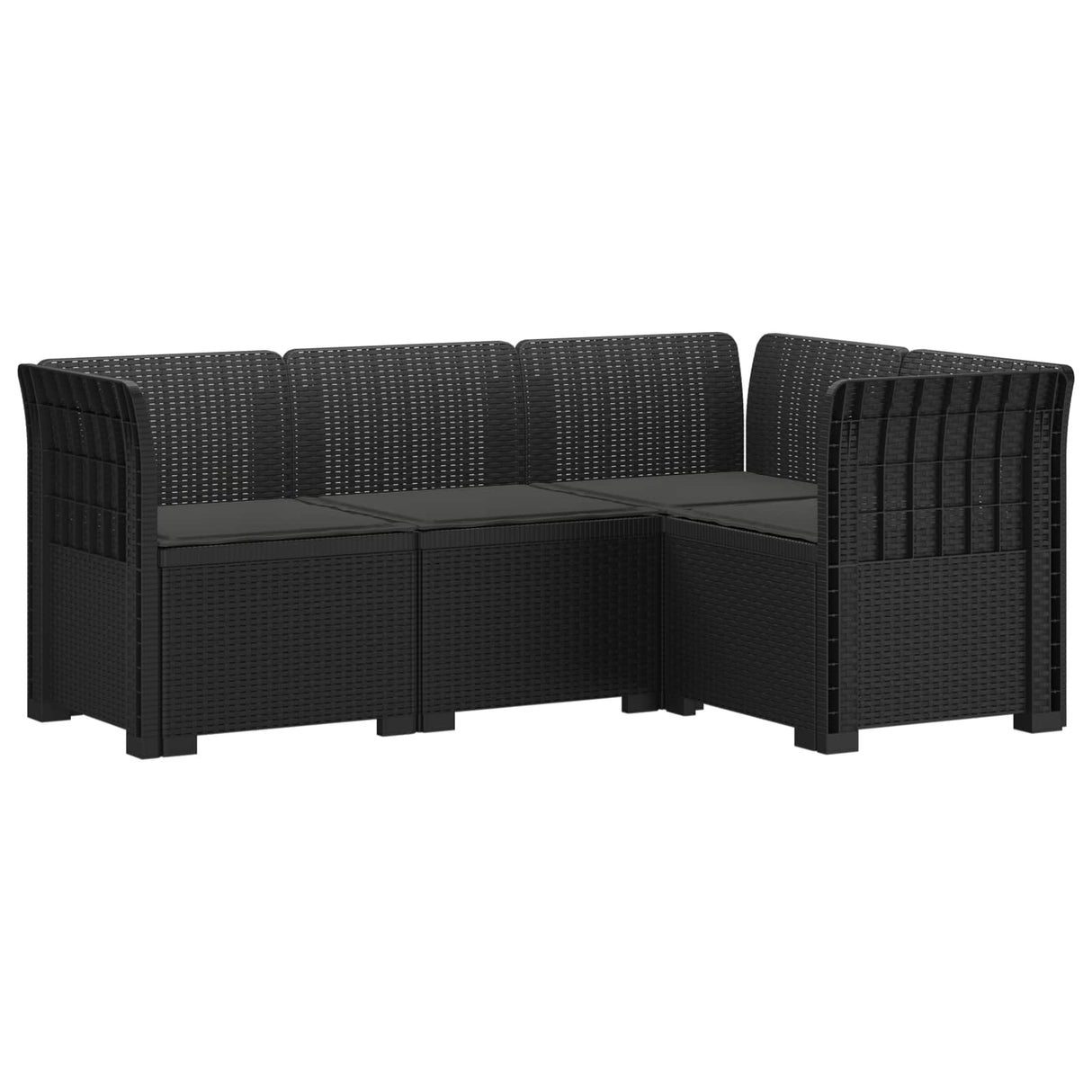 vidaXL 4-Seater Garden Sofa Rattan Look PP Anthracite