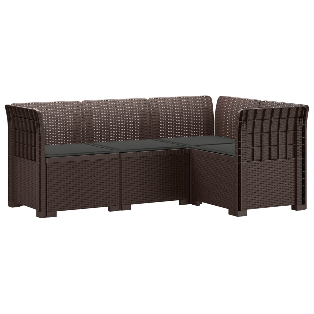 vidaXL 4-Seater Garden Sofa Rattan Look PP Anthracite