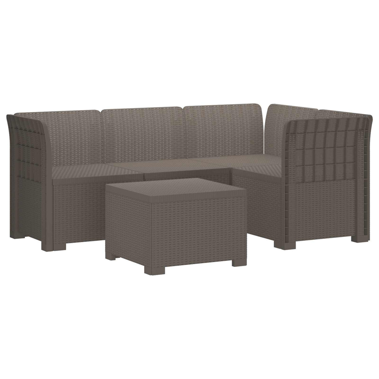 vidaXL 4-Zitter Tuin Sofa Rattan Look PP Antraciet