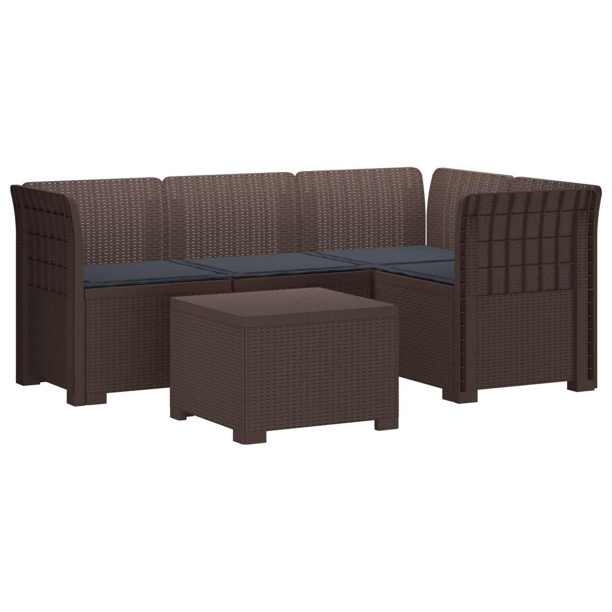 vidaXL 4-Zitter Tuin Sofa Rattan Look PP Antraciet