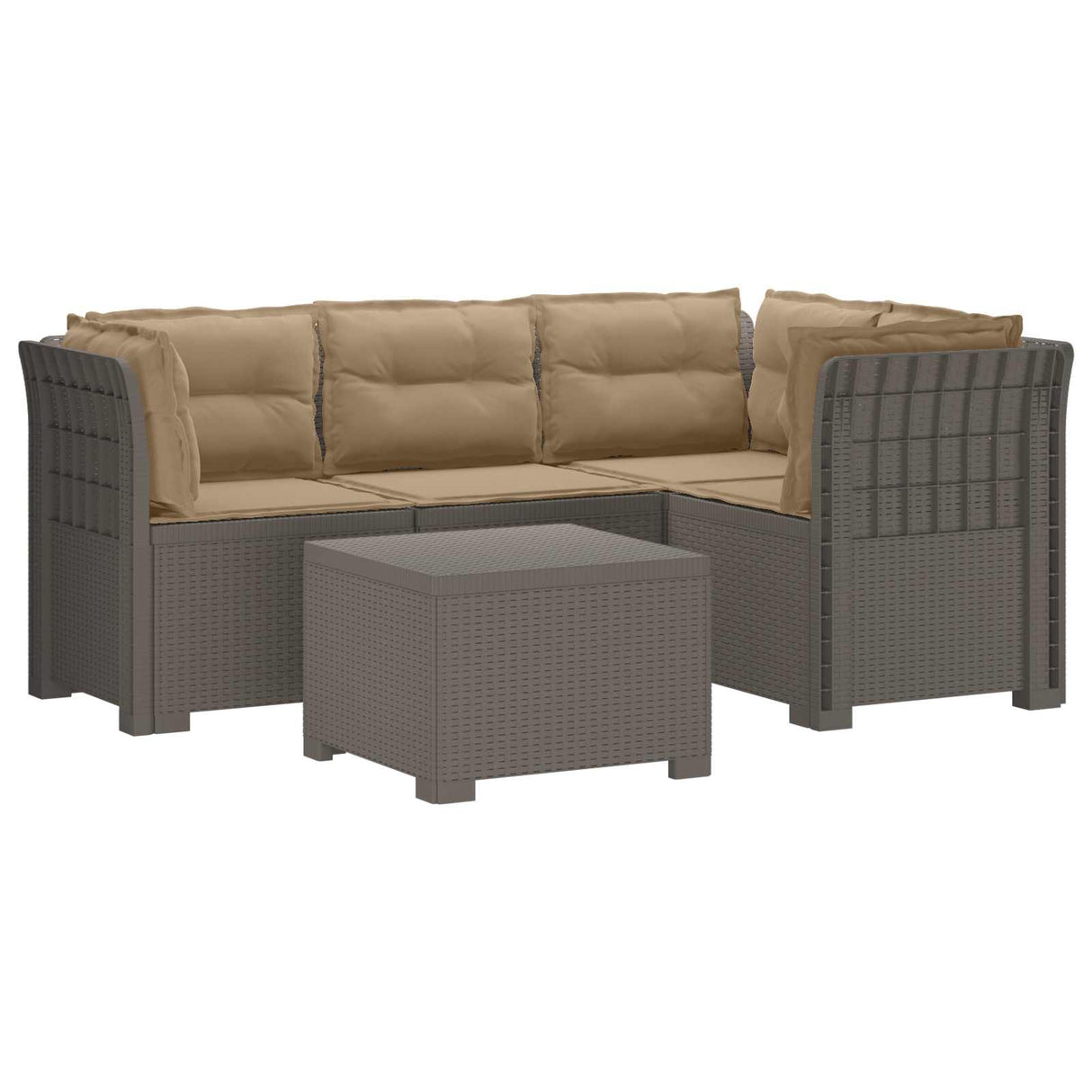 vidaXL 4-Zitter Tuin Sofa Rattan Look PP Antraciet
