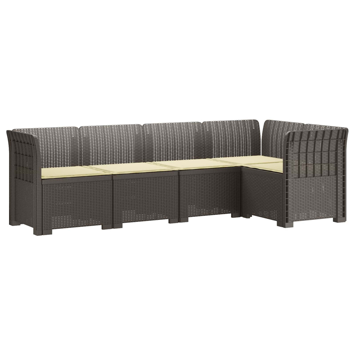 vidaXL 5-Zits Tuinbank Rattanlook PP Antraciet