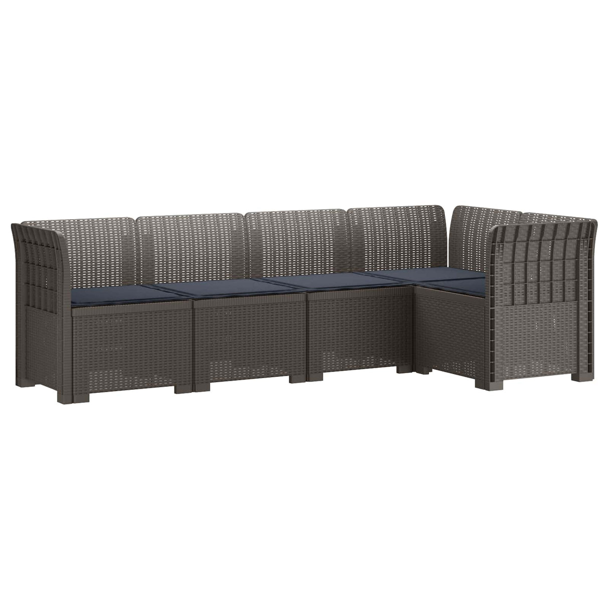 vidaXL 5-Zits Tuinbank Rattanlook PP Antraciet